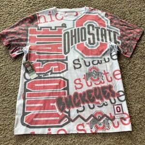 Mitchell & Ness Ohio state Buckeyes AOP T Shirt Men Medium All Over Print NWT